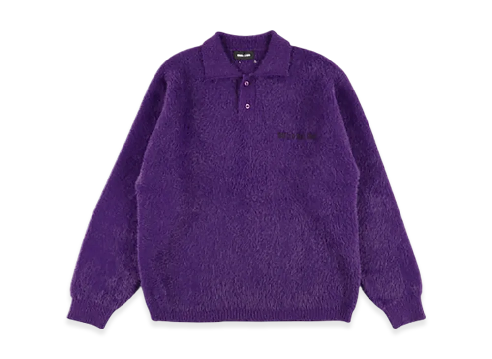 WIND AND SEA Shaggy Knit L/S Polo "Purple"
