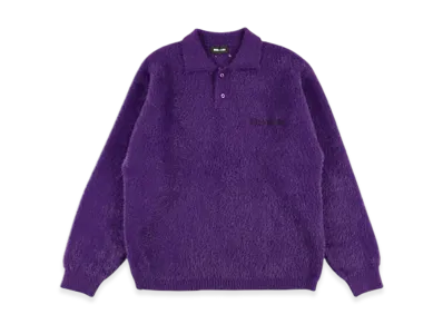 WIND AND SEA Shaggy Knit L/S Polo "Purple"
