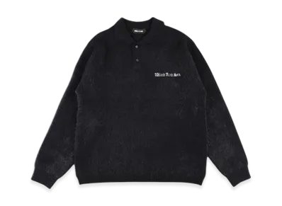 WIND AND SEA Shaggy Knit L/S Polo "Black"