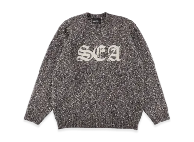 WIND AND SEA Leather Patch Knit Sweater "Brown"