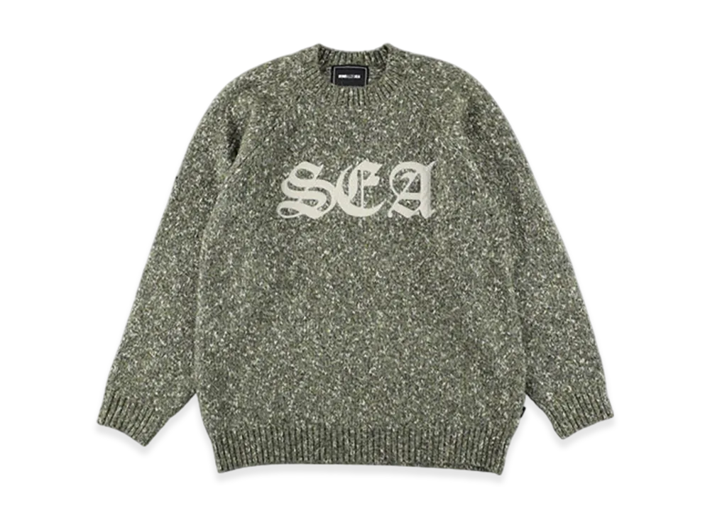 WIND AND SEA Leather Patch Knit Sweater "Khaki"