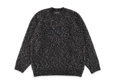 WIND AND SEA Leather Patch Knit Sweater "Black"