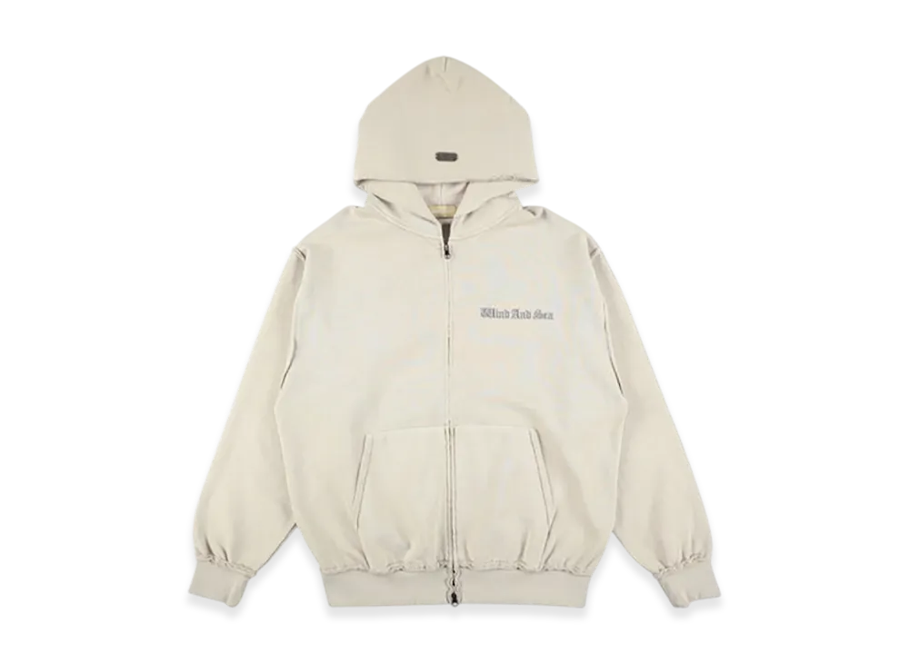 WIND AND SEA Damage Pigment Zip Up Sweatshirt "Ivory"