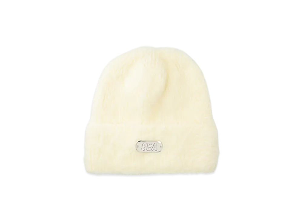WIND AND SEA Shaggy Knit Cap "Ivory"