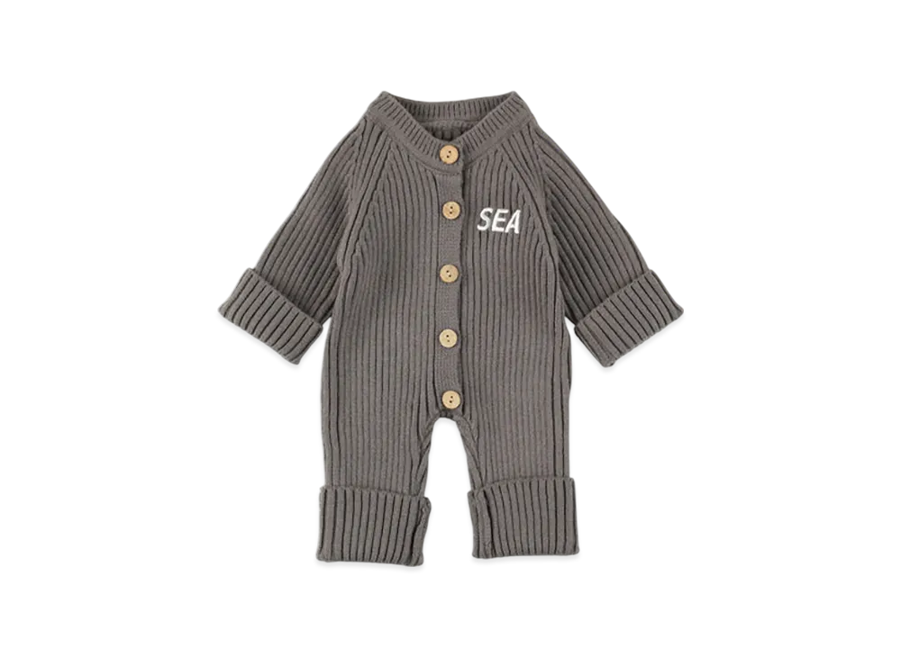 WIND AND SEA Knit Rompers "Gray"