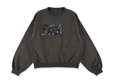 WIND AND SEA Bandana Patchworked Sea Crewneck Sweatshirt "Charcoal"