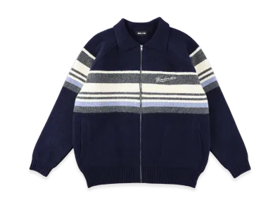 WIND AND SEA Line Knit Cardigan "Navy"