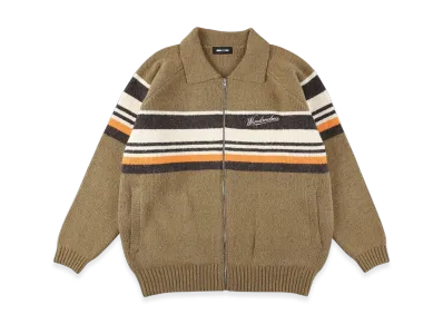 WIND AND SEA Line Knit Cardigan "Brown"