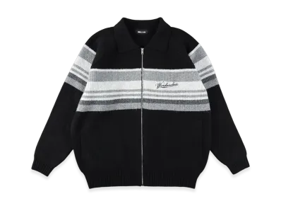 WIND AND SEA Line Knit Cardigan "Black"