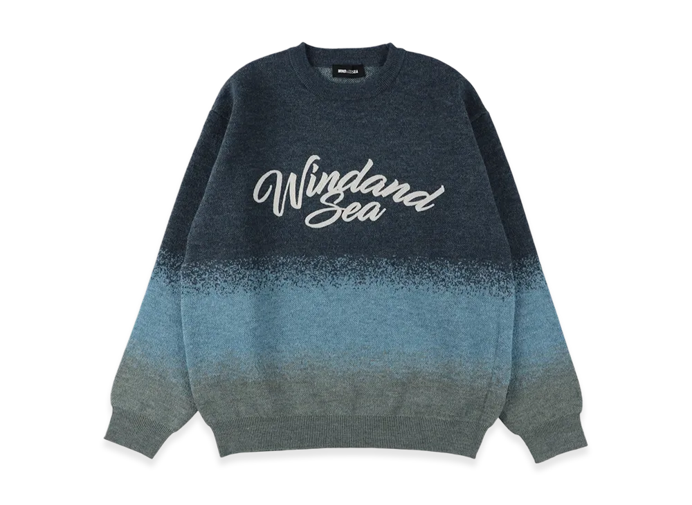 WIND AND SEA Jacquard Gradation Knit Sweater "Blue"