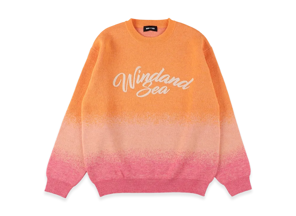 WIND AND SEA Jacquard Gradation Knit Sweater "Orange"
