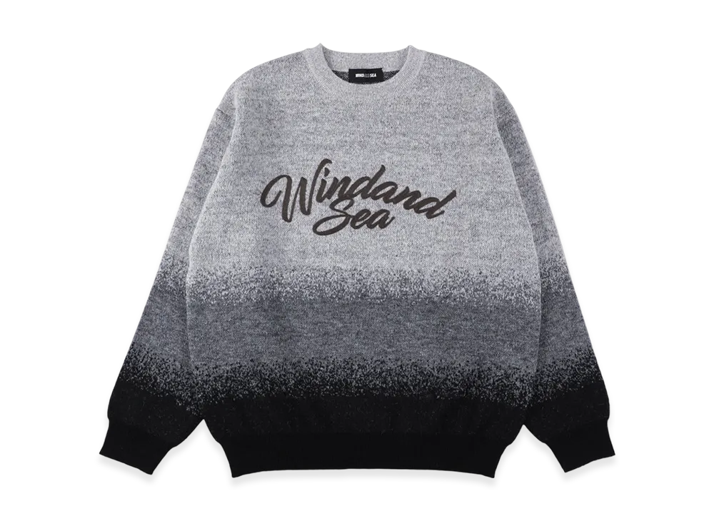 WIND AND SEA Jacquard Gradation Knit Sweater "Gray"