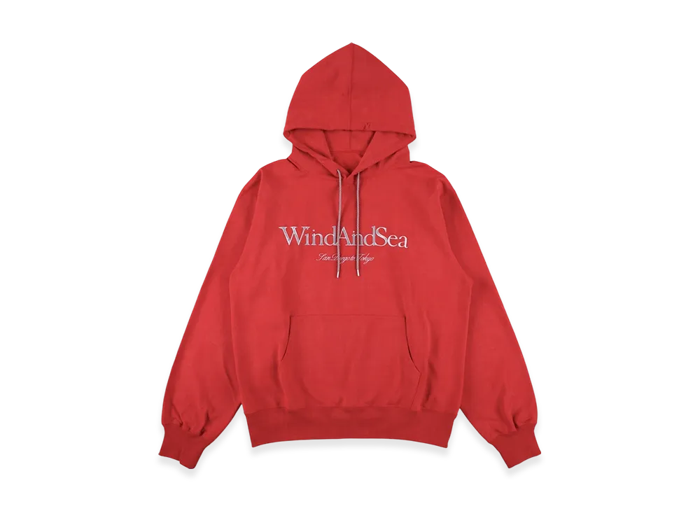WIND AND SEA Draw Cord Hooded Sweatshirt "Red"