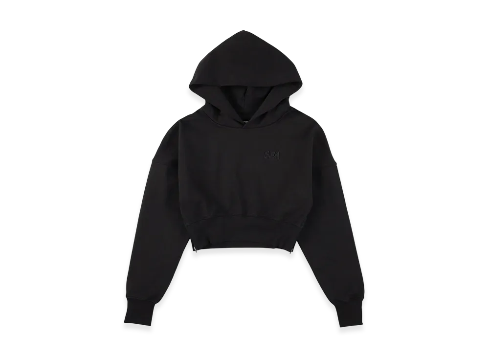 WIND AND SEA Cozy Cropped Hooded Sweatshirt(Ladies) "Black"