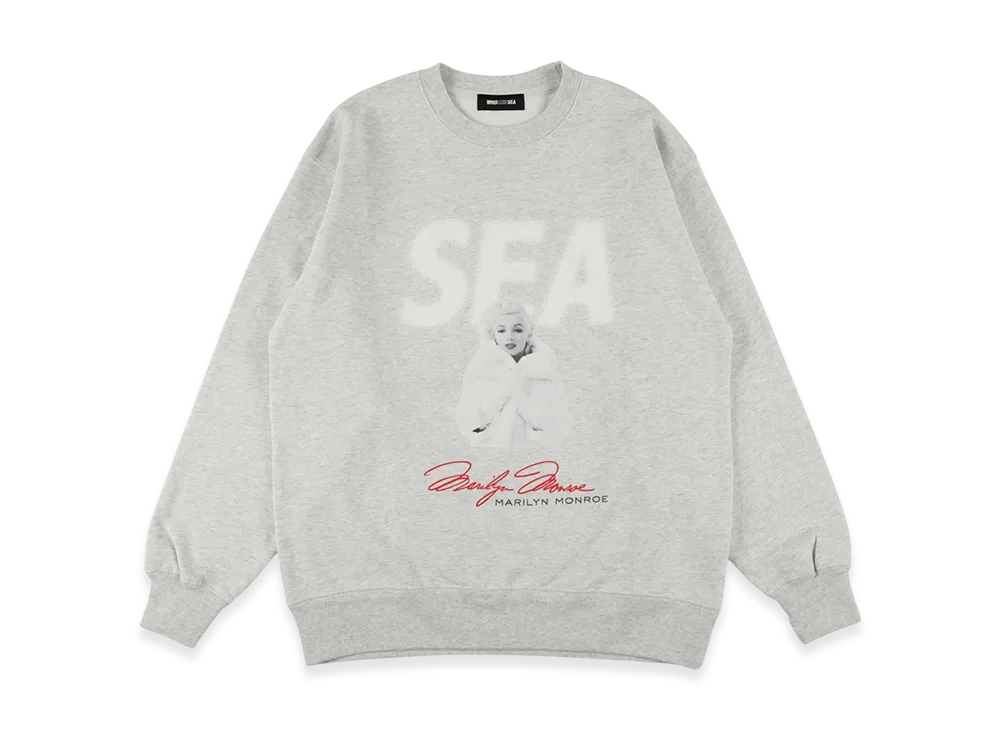 WIND AND SEA x Marilyn Monroe Crewneck Sweat Shirt "Ash"