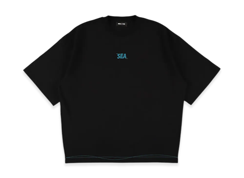 WIND AND SEA Wave Blue Stitch Tee "Black"