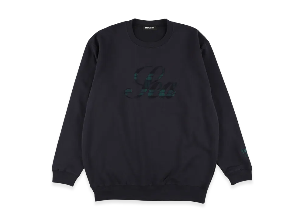 WIND AND SEA Script Crew Neck Sweatshirt "Navy"