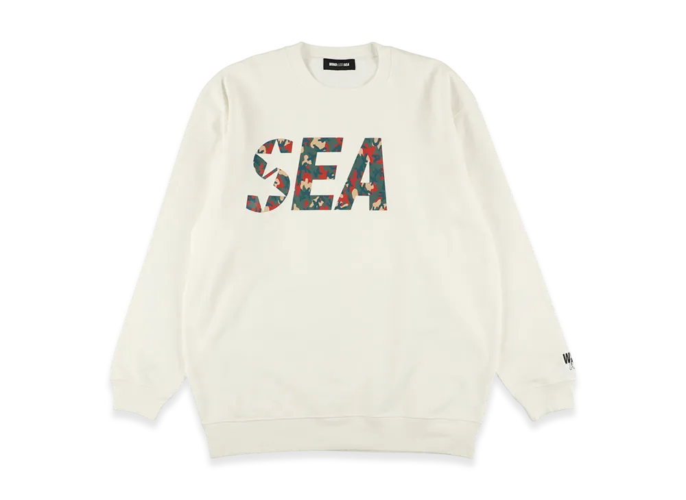 WIND AND SEA Camo Crewneck Sweatshirt "White"