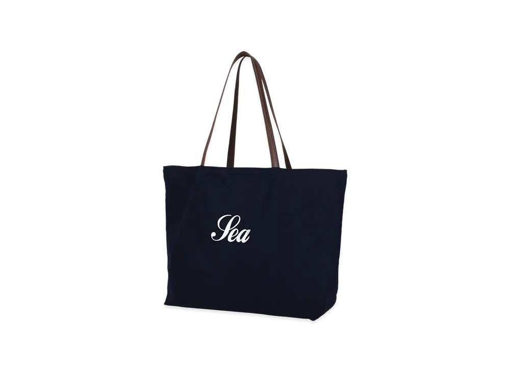 WIND AND SEA Script Tote Bag "Navy"