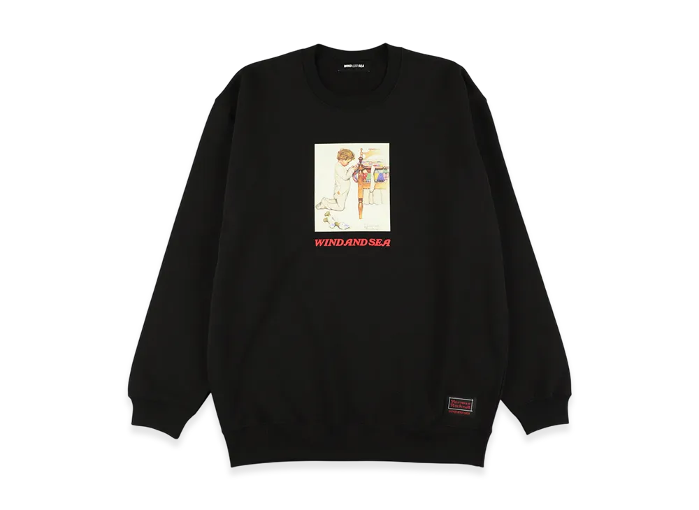 WIND AND SEA x Norman Rockwell Crew Neck Sweatshirt "Black"