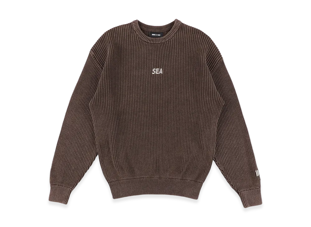 WIND AND SEA Pigment Cotton Knit "Brown"