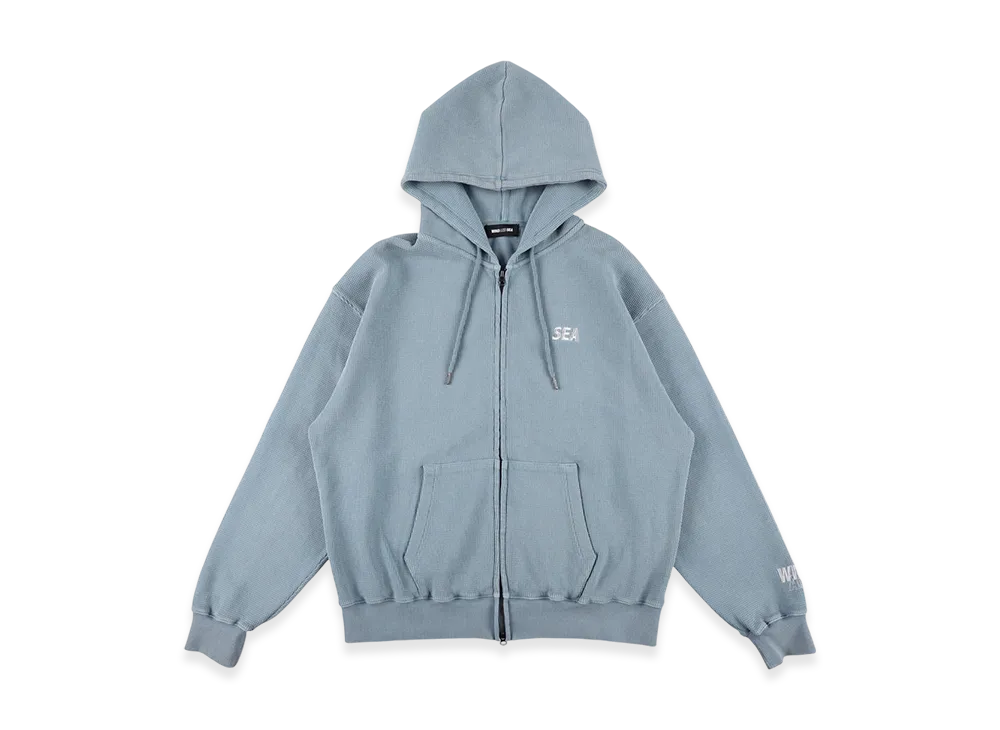 WIND AND SEA Heavy Waffle Zip Sweatshirt "Dark Sax"