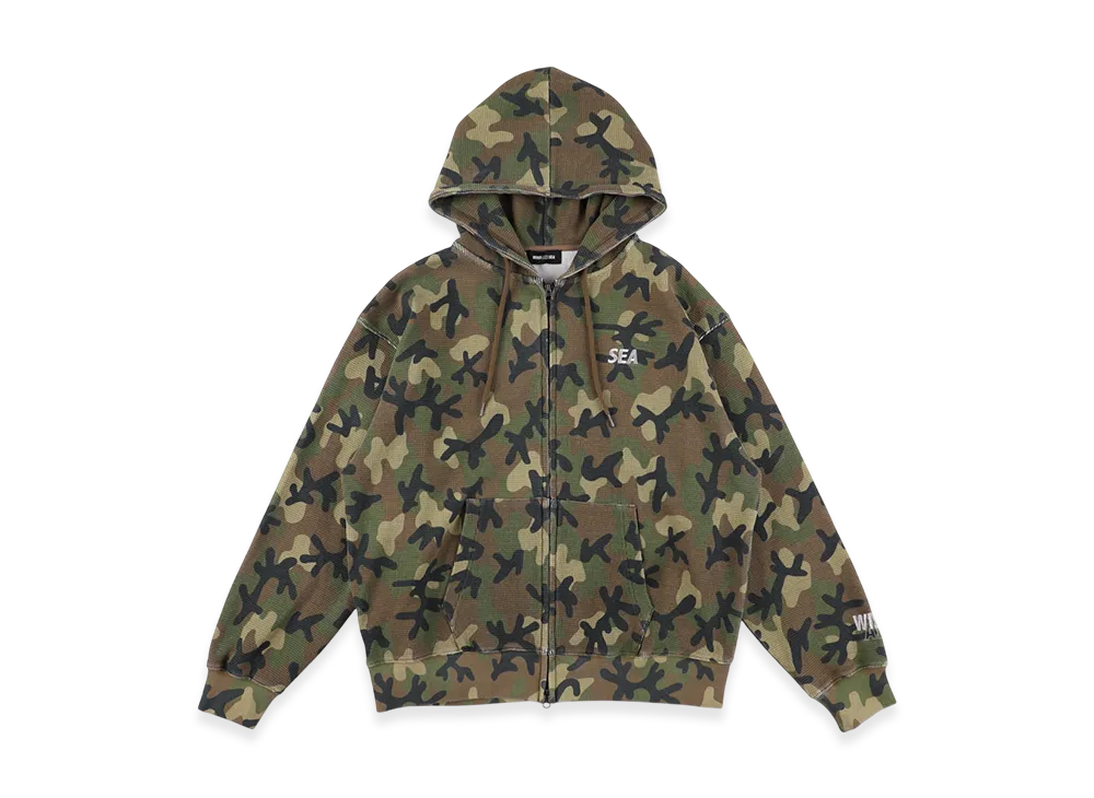 WIND AND SEA Heavy Waffle Zip Sweatshirt "Camo"