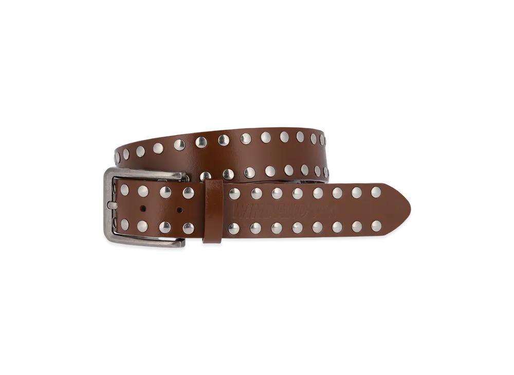 WIND AND SEA Studs Leather Belt "Brown"