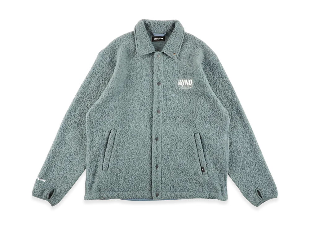 WIND AND SEA Polartec Thermal Boa Fleece Coach Jacket "Sea Blue"