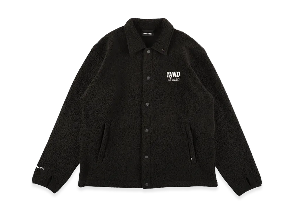 WIND AND SEA Polartec Thermal Boa Fleece Coach Jacket "Black"