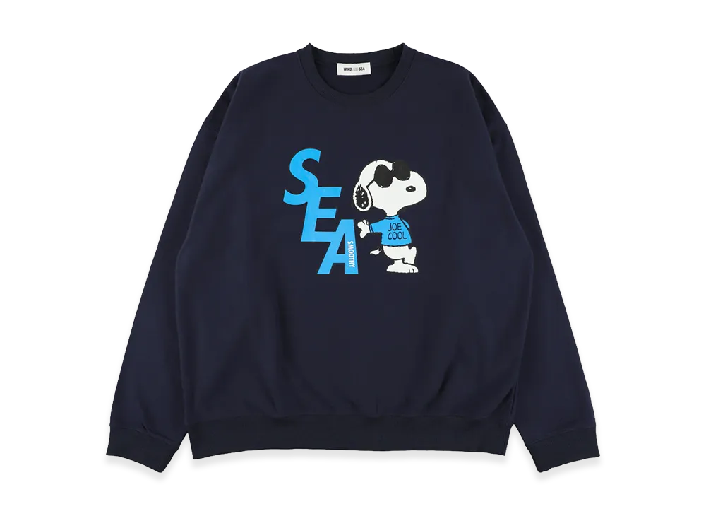 WIND AND SEA snoopy smoothy スウェット　NAVY L WIND AND SEA x SMOOTHY Snoopy Crewneck Sweatshirt 