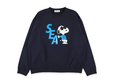 WIND AND SEA x SMOOTHY Snoopy Crewneck Sweatshirt "Navy"