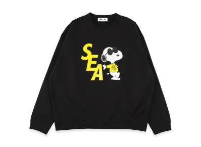 WIND AND SEA x SMOOTHY Snoopy Crewneck Sweatshirt "Black"