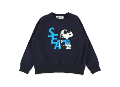 WIND AND SEA x SMOOTHY Snoopy Kids Crewneck Sweatshirt "Navy"