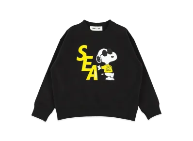 WIND AND SEA x SMOOTHY Snoopy Kids Crewneck Sweatshirt "Black"