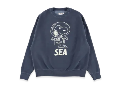 WIND AND SEA x SMOOTHY Snoopy Pigment Crewneck Sweatshirt "Navy"