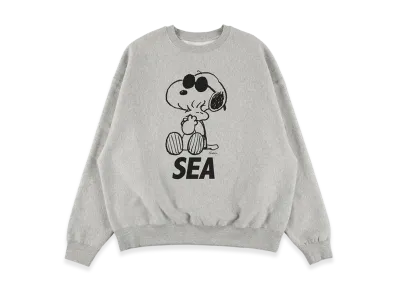 WIND AND SEA x SMOOTHY Snoopy Pigment Crewneck Sweatshirt "Gray"