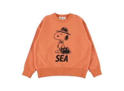WIND AND SEA x SMOOTHY Snoopy Washed Kids Crewneck Sweatshirt "Orange"