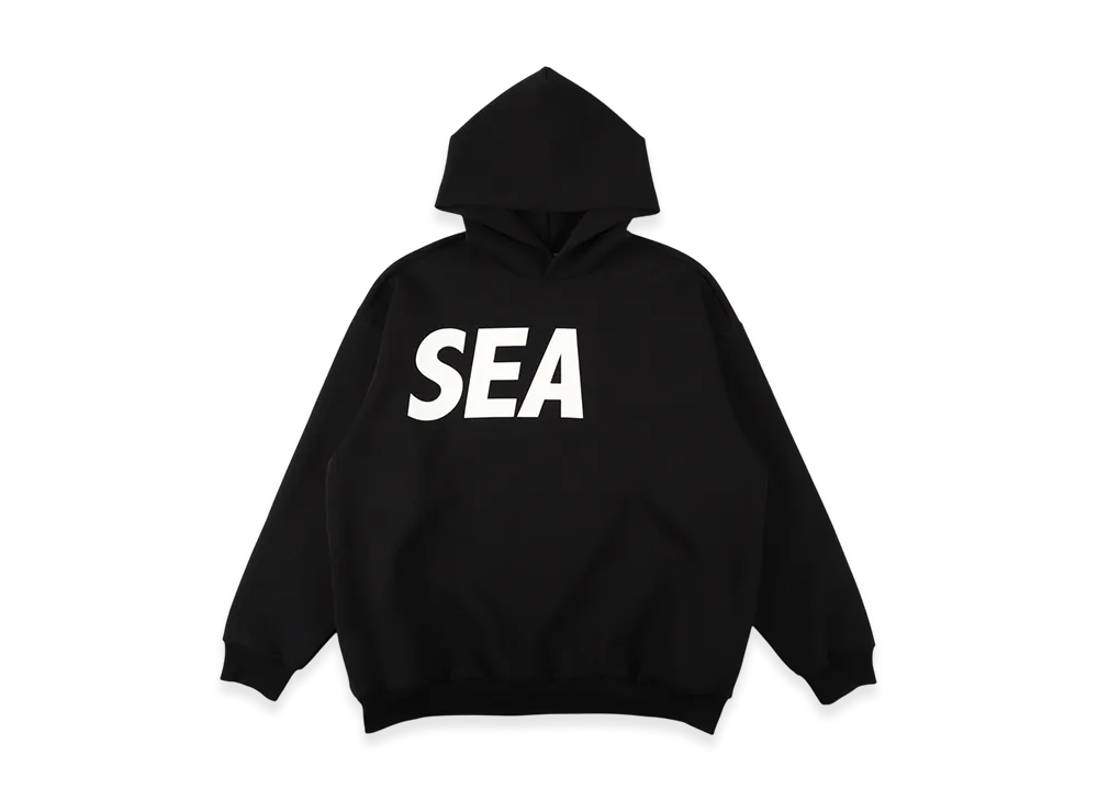 WIND AND SEA Relaxed Fit Hooded Ponte Sweatshirt "Black"