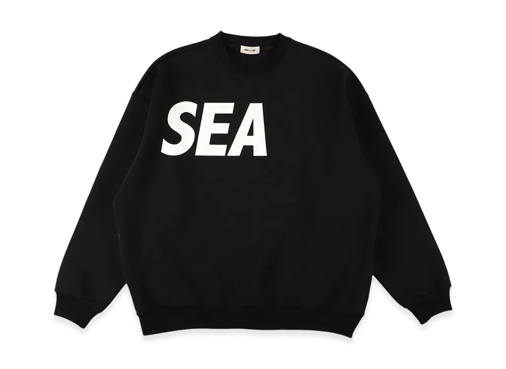 WIND AND SEA Relaxed Fit Crewneck Ponte Sweatshirt "Black"