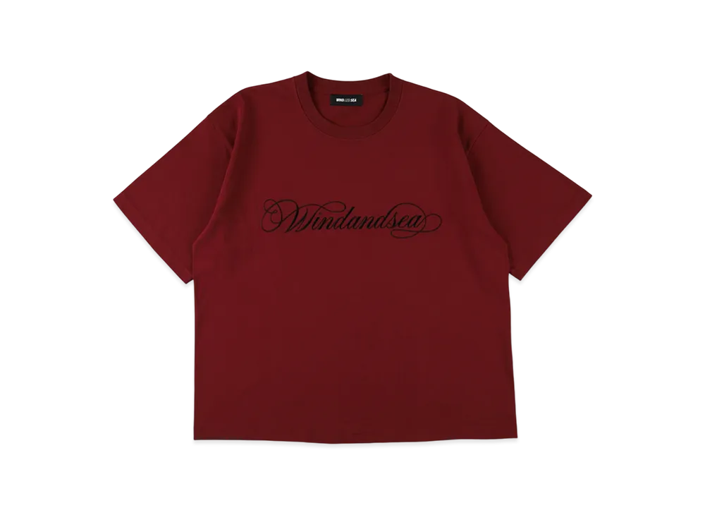 WIND AND SEA Caligraphy Embroidery Tee "Red"