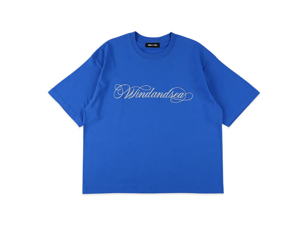 WIND AND SEA Caligraphy Embroidery Tee "Blue"