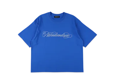 WIND AND SEA Caligraphy Embroidery Tee "Blue"