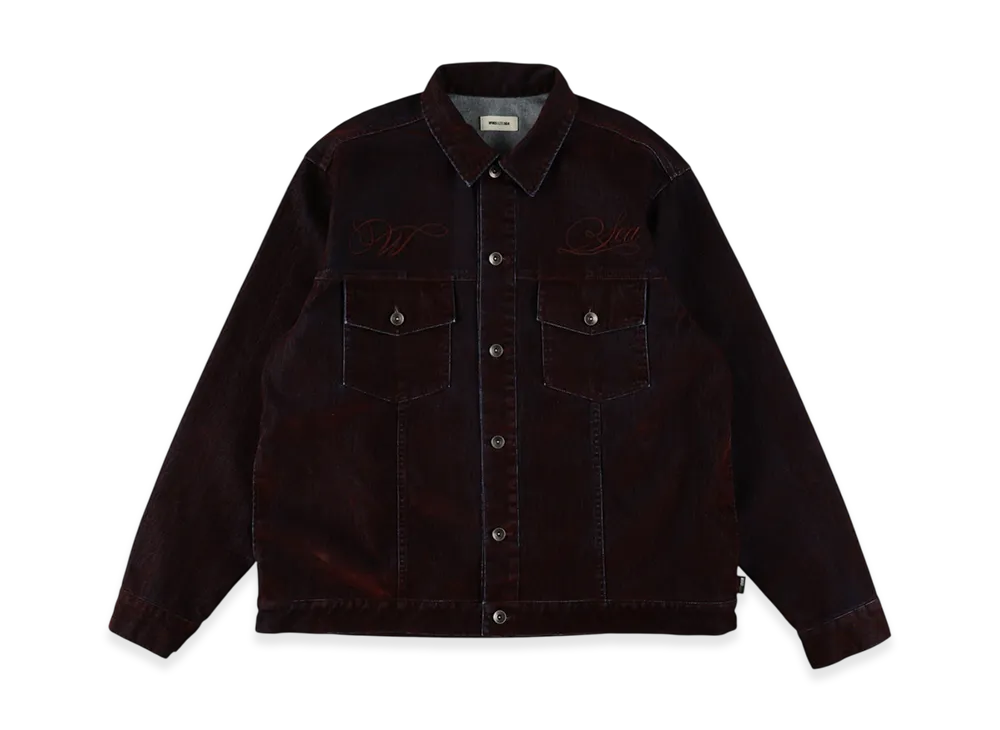 WIND AND SEA Velour Touch Denim Jacket "Wine"
