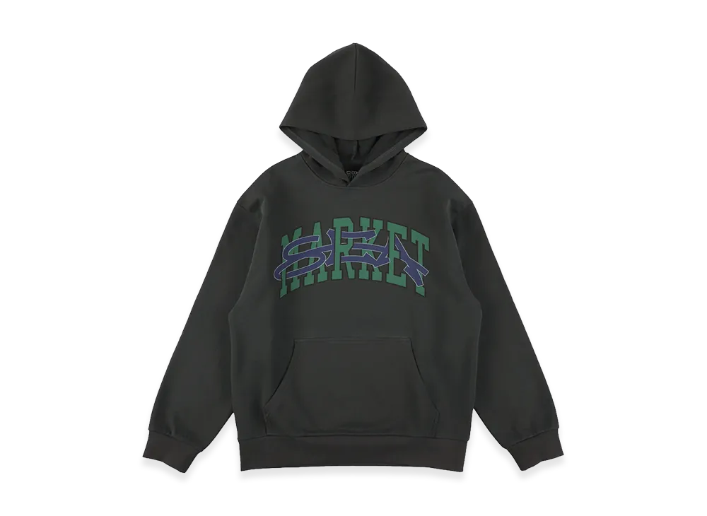 WIND AND SEA x MARKET Arch Logo Hooded Sweat Shirt "Black"