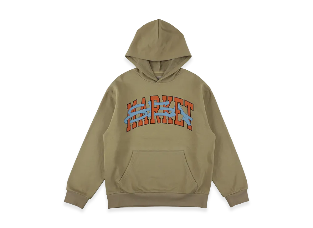 WIND AND SEA x MARKET Arch Logo Hooded Sweat Shirt "Kahki"