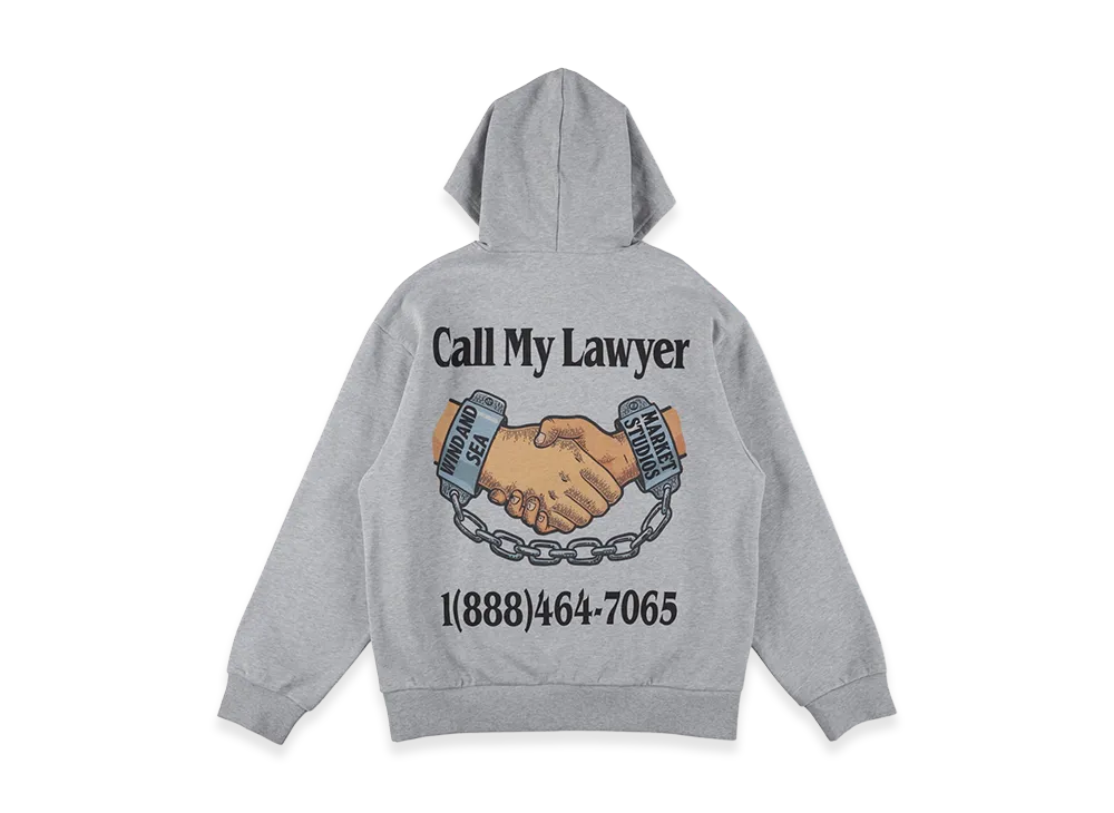 WIND AND SEA x MARKET Call My Lawyer Hooded Sweat Shirt "Ash"