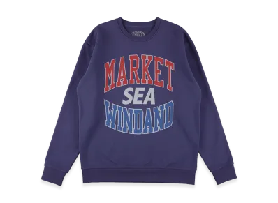 WIND AND SEA x MARKET Logo Crew Neck Sweat Shirt "Navy"