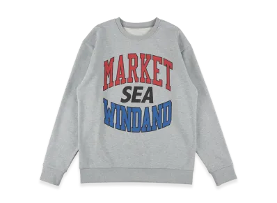 WIND AND SEA x MARKET Logo Crew Neck Sweat Shirt "Ash"