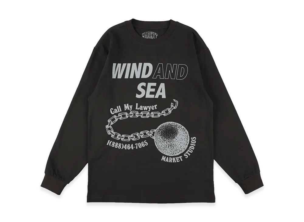 WIND AND SEA x MARKET Call My Lawer L/S Tee "Black"